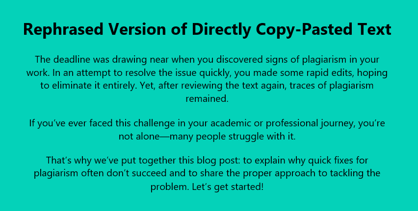 paraphrase the text sample