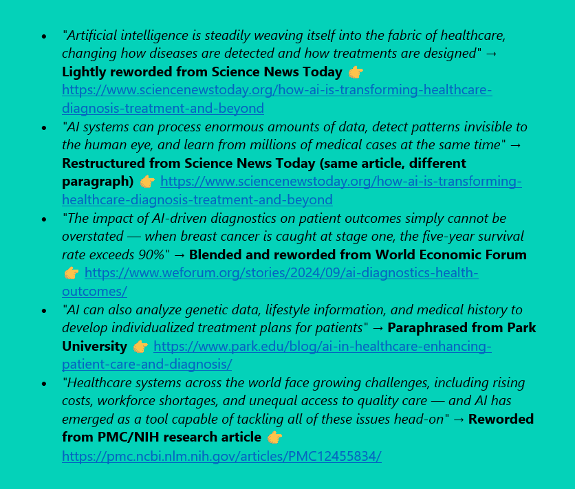 sources of the above specific text