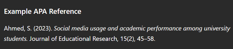 Add APA References Example