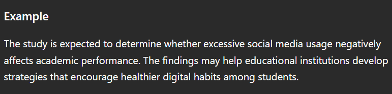 Describe Expected Outcomes example