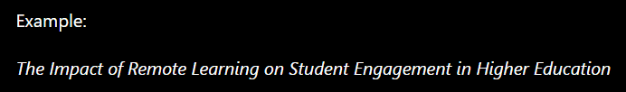 based on this formula, the following is a perfect title