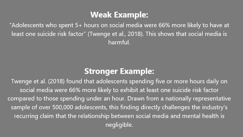 weak and a strong example