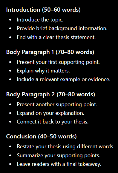 300 word essay outline