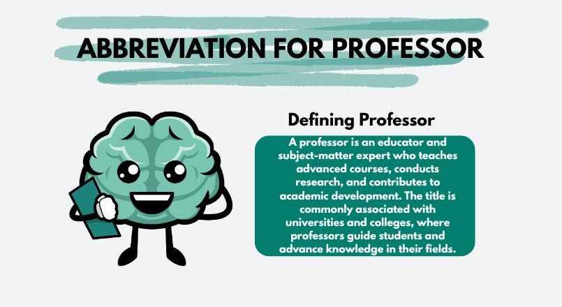 Abbreviations for Professor with Meaning and Correct Usage