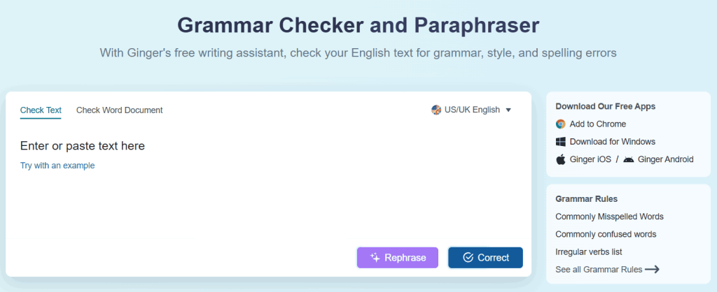 Ginger Software best grammar checker