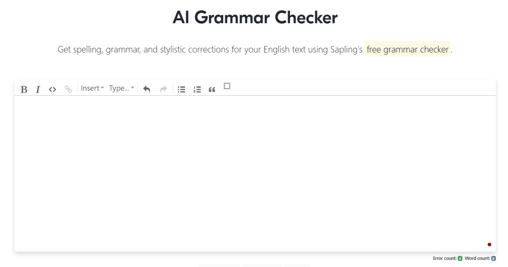 Sapling AI best online grammar checker